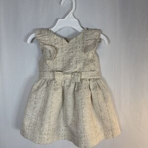 Osh Kosh B Gosh Girl's Sleeveless Dress Size 12 Month Gold  Holiday Christmas